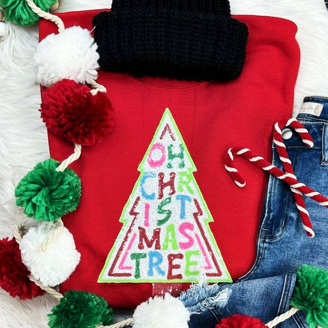 Sequin Christmas Tree Patch