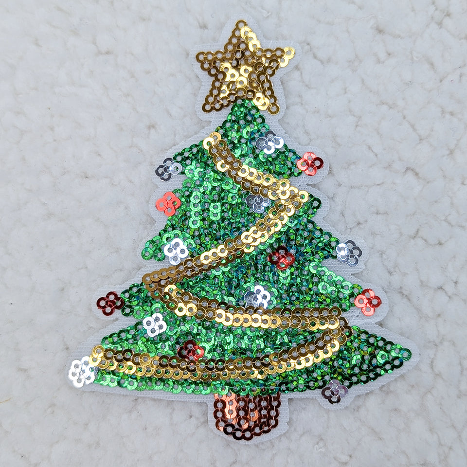 Christmas Tree Sequin HAT/POCKET Patch