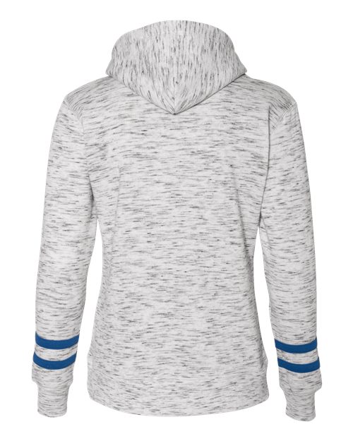 Women’s Mélange Fleece Striped-Sleeve Hoodie