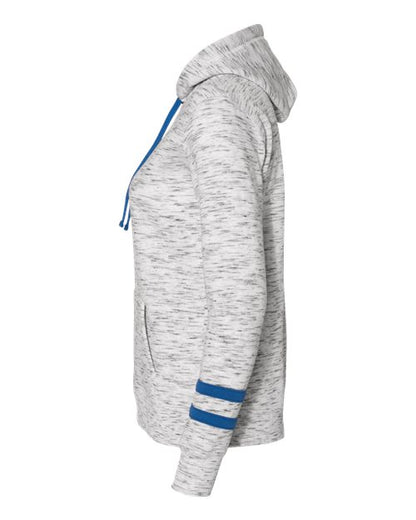 Women’s Mélange Fleece Striped-Sleeve Hoodie
