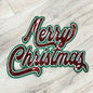 RED SEQUIN Merry Christmas Chenille Patch
