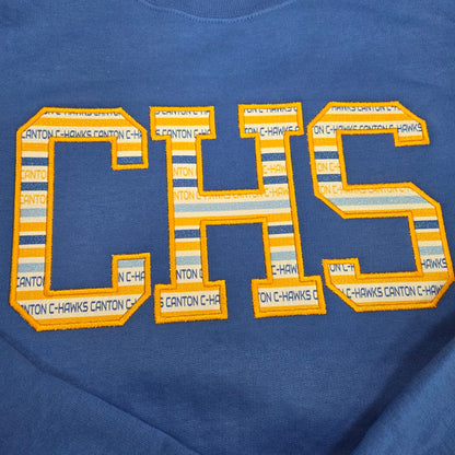 CHS Glitter Applique Embroidered  Crewneck