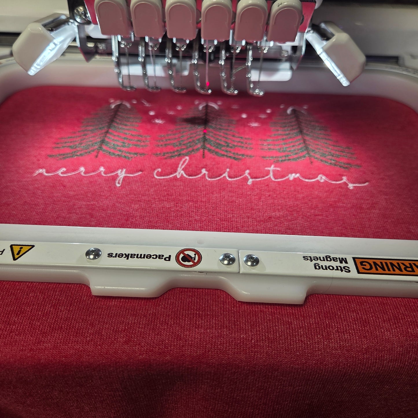 Christmas Trees Embroidered Crewneck Sweatshirt