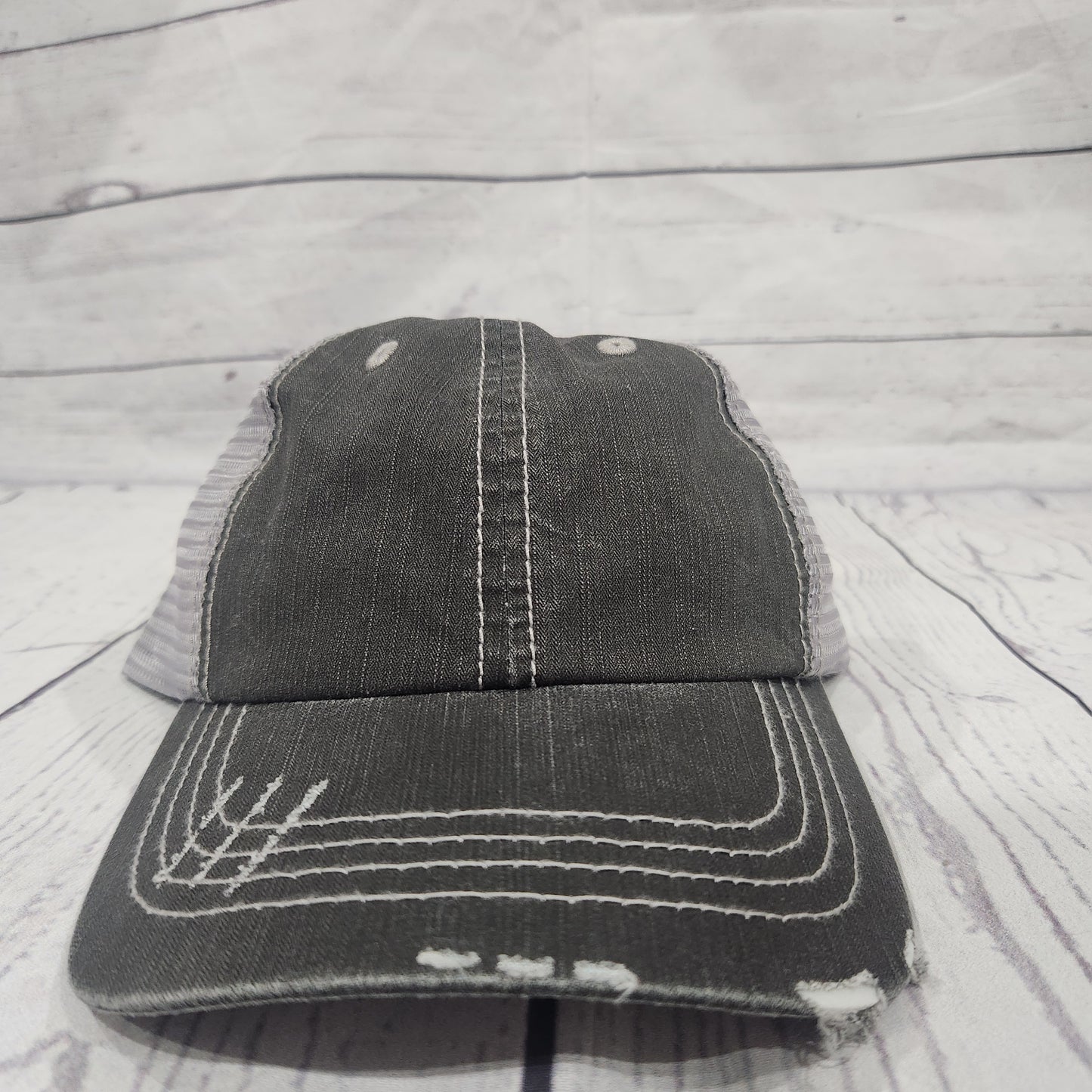 Washed Herringbone Cotton Twill Trucker Cap