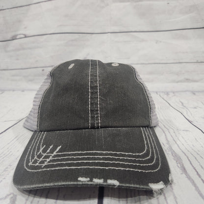 Washed Herringbone Cotton Twill Trucker Cap