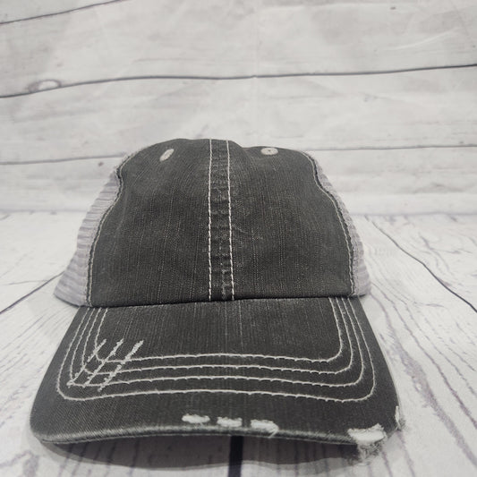 Washed Herringbone Cotton Twill Trucker Cap