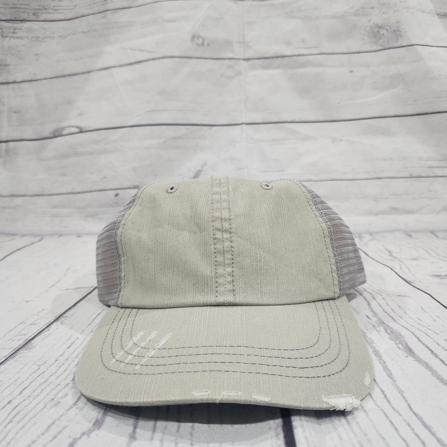 Washed Herringbone Cotton Twill Trucker Cap