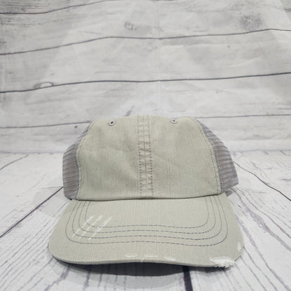 Washed Herringbone Cotton Twill Trucker Cap