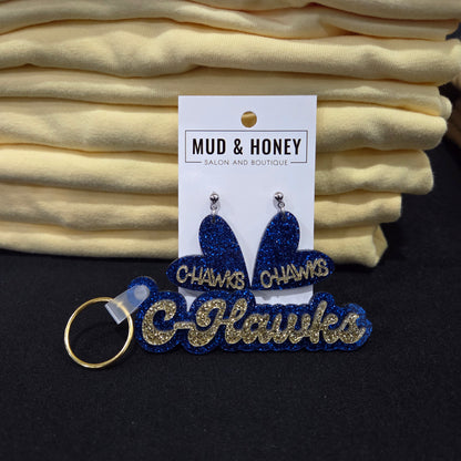 CUSTOM Heart School Spirit Dangles